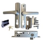 Security Screen Door Lock Hinged | Silver | Snib | Cylinder + 3 Keys - Image 2