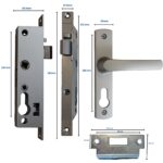 Security Screen Door Lock Hinged | Silver | Snib | Cylinder + 3 Keys - Image 4