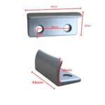 Window Sash Lift Double Hung Silver dimensions: 43mm length, 20mm height, 18mm projection, 25mm fixing hole centres
