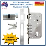 Delf mortice lock set — 9068 body with euro cylinder and 2 keys