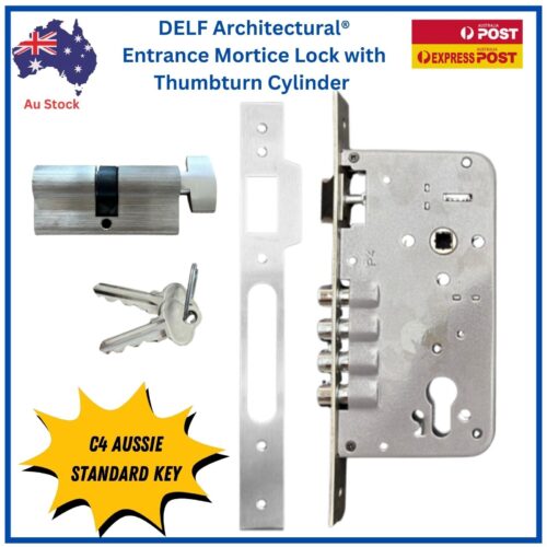 Delf mortice lock set — 9068 body with euro cylinder and 2 keys