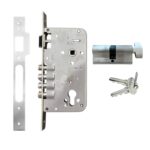 Delf mortice lock set — body, strike plate and fixing screws