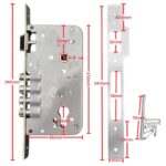 Delf mortice lock set dimensions — 240mm faceplate, 50mm backset, 78mm centres, 28.5mm spindle, 85mm euro cylinder