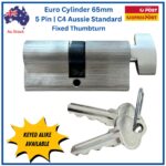 Euro cylinder fixed snib — TradeBase 65mm 5-pin Aussie C4 barrel front view