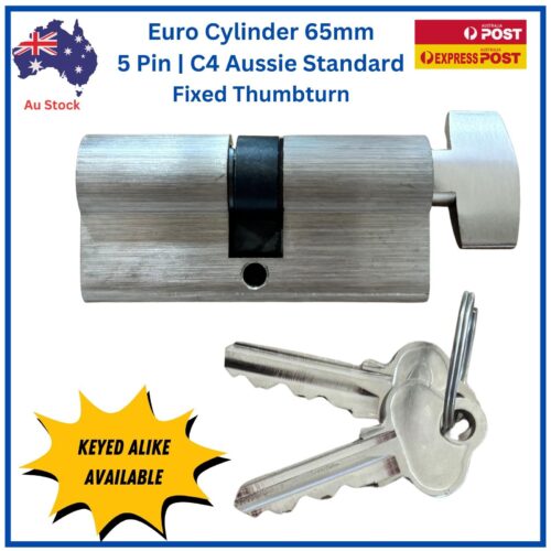 Euro cylinder fixed snib — TradeBase 65mm 5-pin Aussie C4 barrel front view