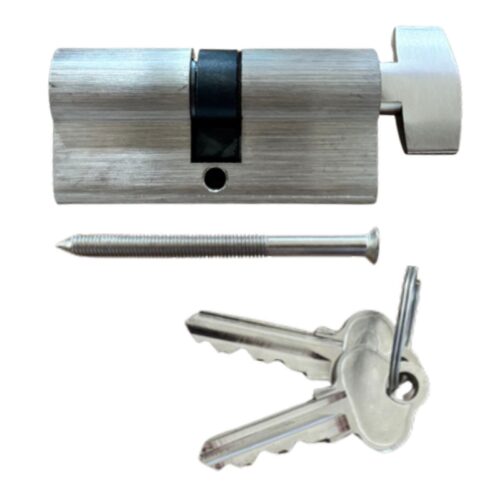 Euro cylinder fixed snib — TradeBase 65mm cylinder shown with 2 chrome keys