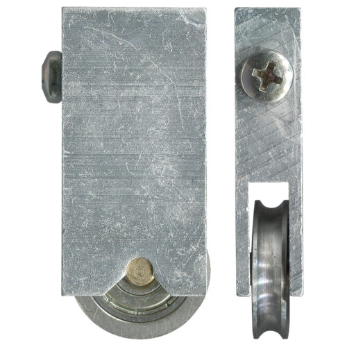 24.9mm Sliding Door Carriage & Stainless Steel Roller – Adjustable Aluminium, 25.4 x 49.8 x 11.7 mm