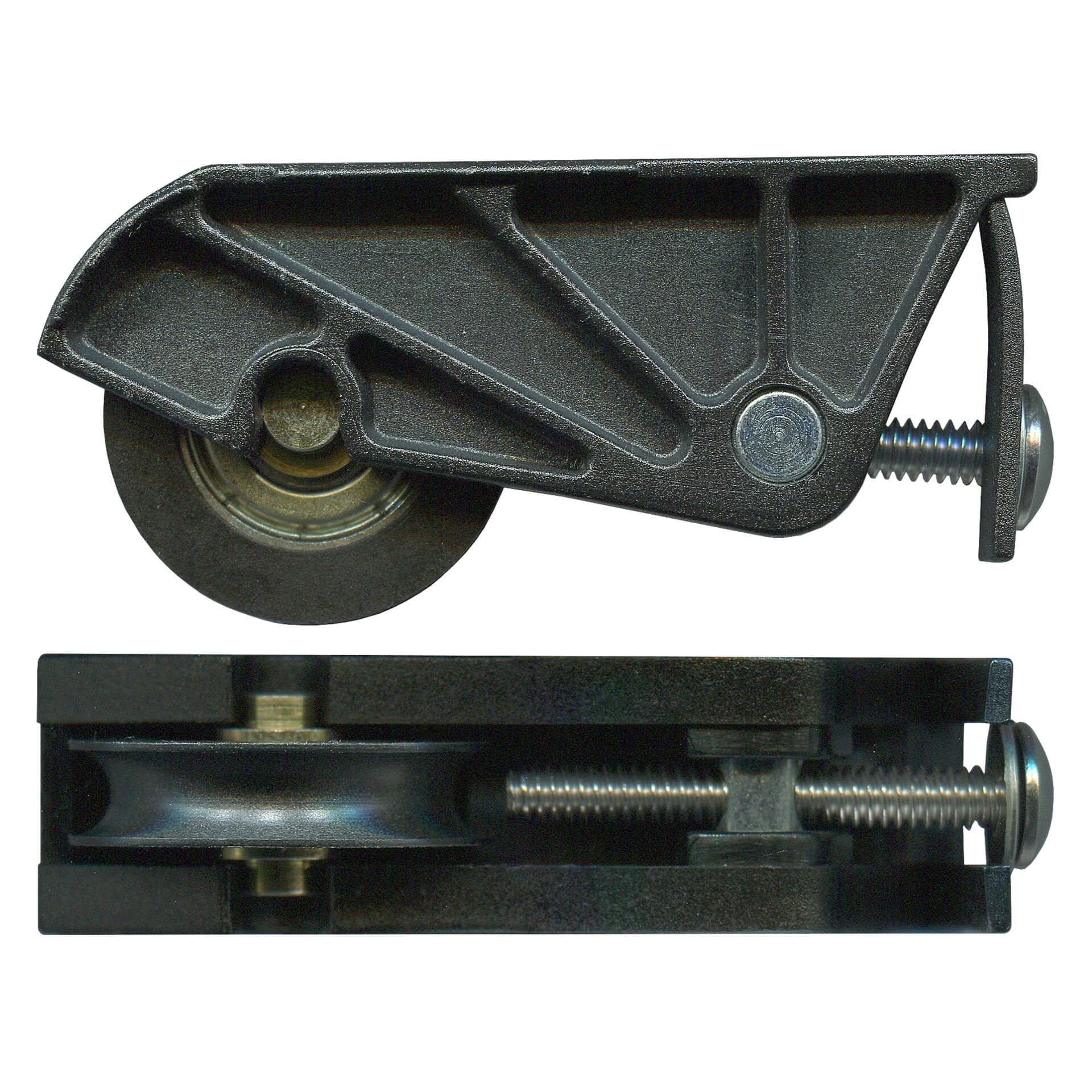 Sliding Door Carriage & Acetal Roller – Adjustable Nylon – Main Image Sliding Door Carriage & Acetal Roller – Adjustable Nylon, 79.2 x 28 x 21.9 mm