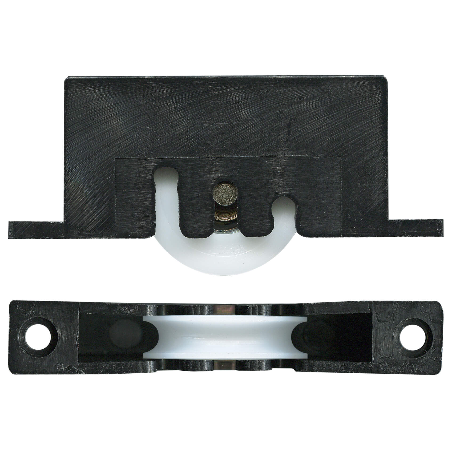 28mm Sliding Door Carriage & Acetal Roller – Black Adjustable Plastic – Main Image 28mm Sliding Door Carriage & Acetal Roller – Black Adjustable Plastic, 76 x 35 x 12 mm
