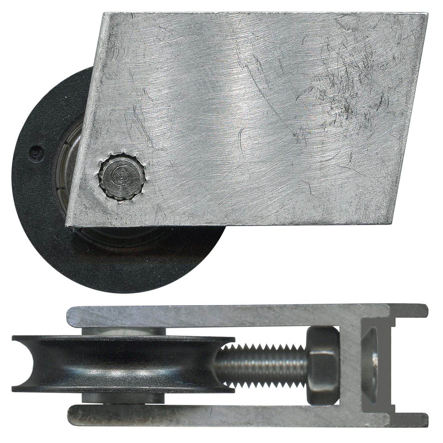 32mm Sliding Door Carriage & Acetal Roller – Adjustable Aluminium – Main Image 32mm Sliding Door Carriage & Acetal Roller – Adjustable Aluminium, 44.2 x 37.1 x 17 mm