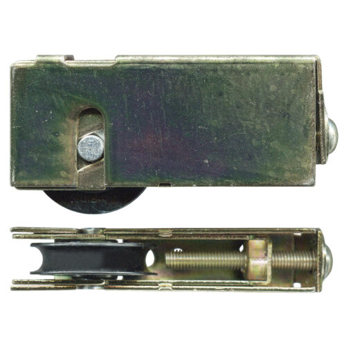 Sliding Door Carriage & Acetal Roller – Adjustable Zinc-plated steel, 76.4 x 32 x 15 mm