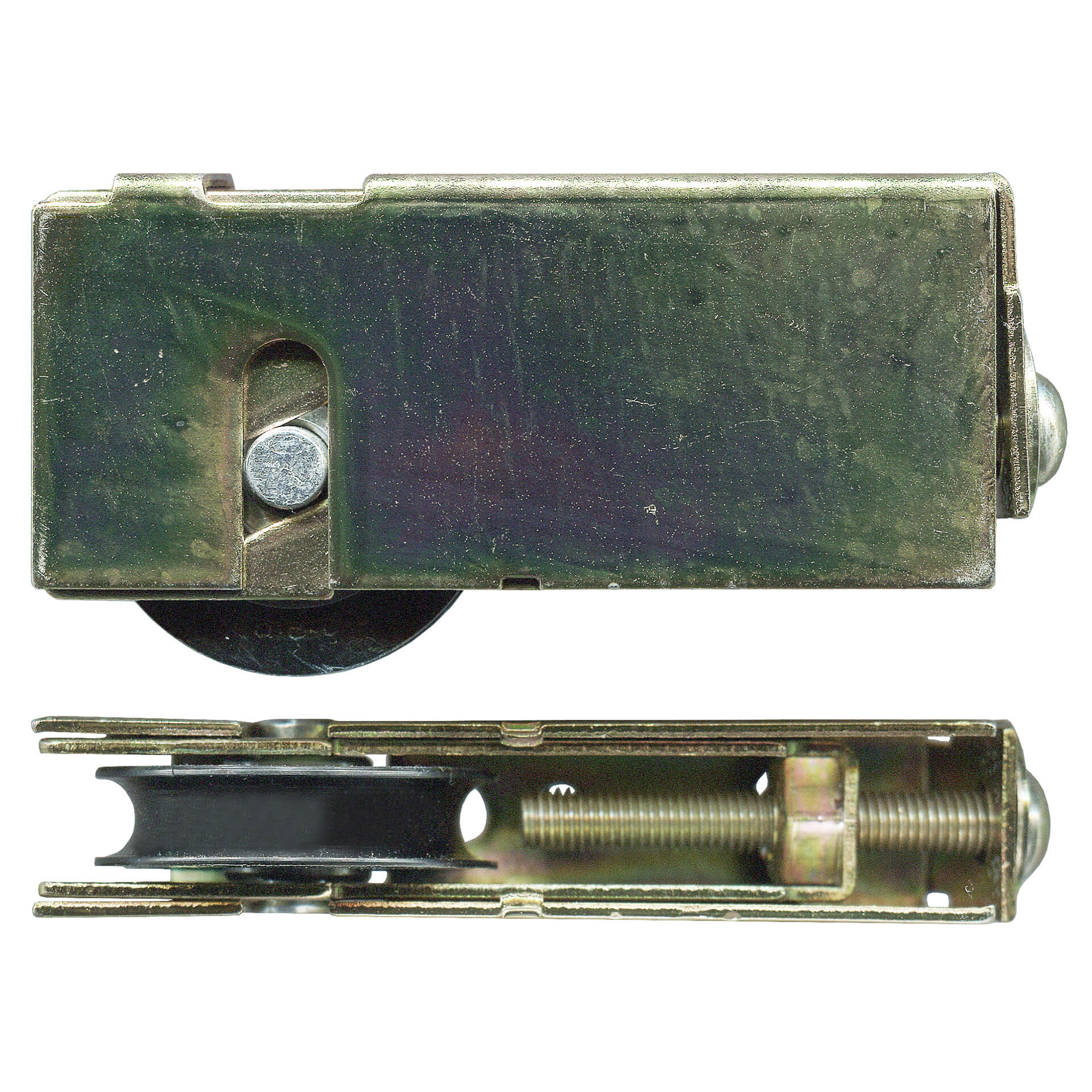 Sliding Door Carriage & Acetal Roller – Adjustable Zinc-plated steel – Main Image Sliding Door Carriage & Acetal Roller – Adjustable Zinc-plated steel, 76.4 x 32 x 15 mm