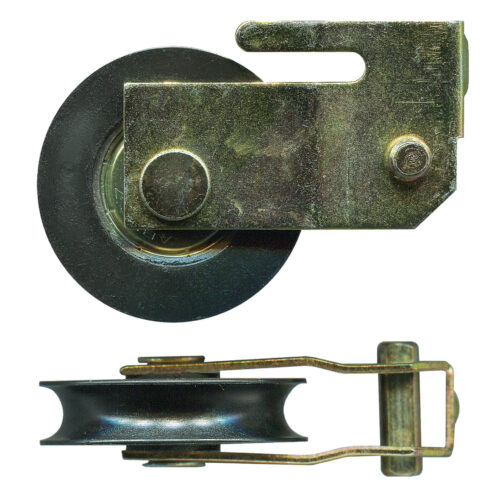 35.8mm Sliding Door Carriage & Acetal Roller – Zinc-plated steel, 46.8 x 35.8 x 15.9 mm