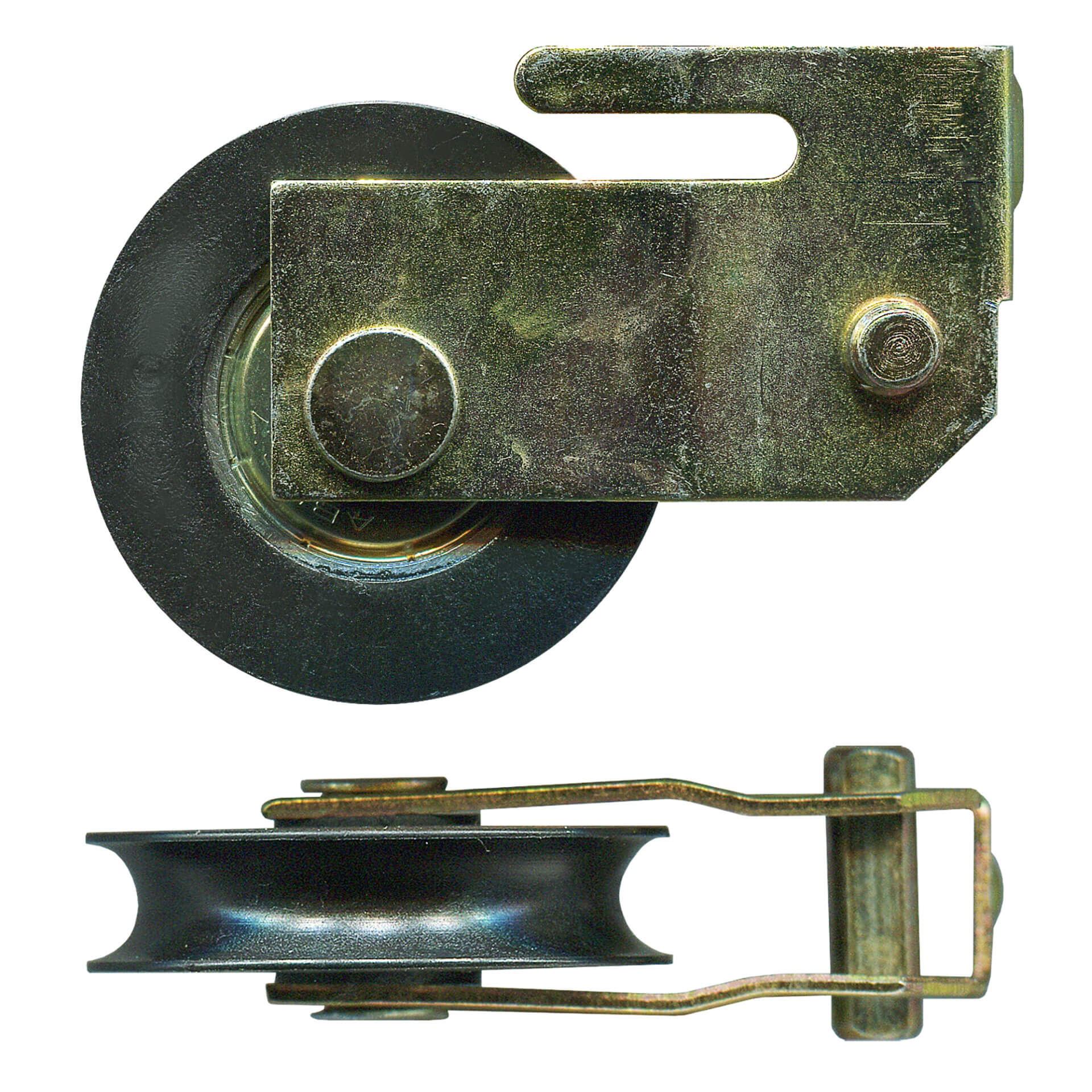 35.8mm Sliding Door Carriage & Acetal Roller – Zinc-plated steel – Main Image 35.8mm Sliding Door Carriage & Acetal Roller – Zinc-plated steel, 46.8 x 35.8 x 15.9 mm