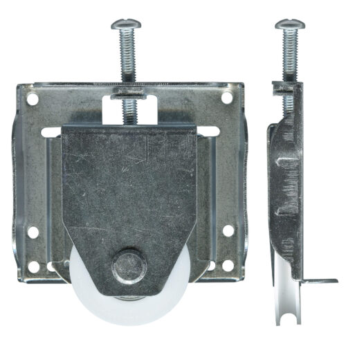 38mm Sliding Door Carriage & Acetal Roller – Adjustable Concave Steel, 73 x 72 x 23 mm