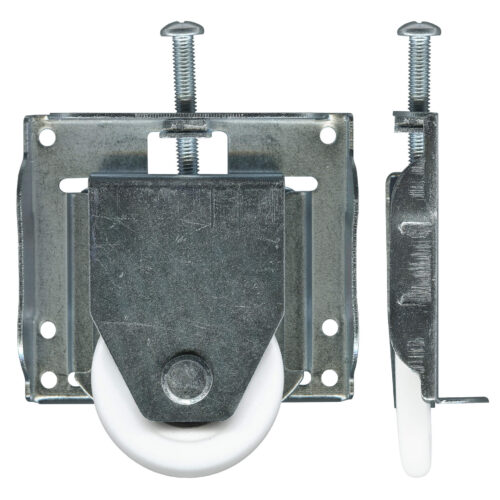 38mm Sliding Door Carriage & Acetal Roller – Adjustable Convex Steel, 73 x 74 x 23 mm