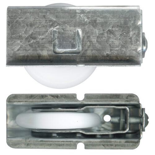 40mm Sliding Door Carriage & Acetal Roller – Adjustable Convex Steel, 70 x 41 x 28 mm
