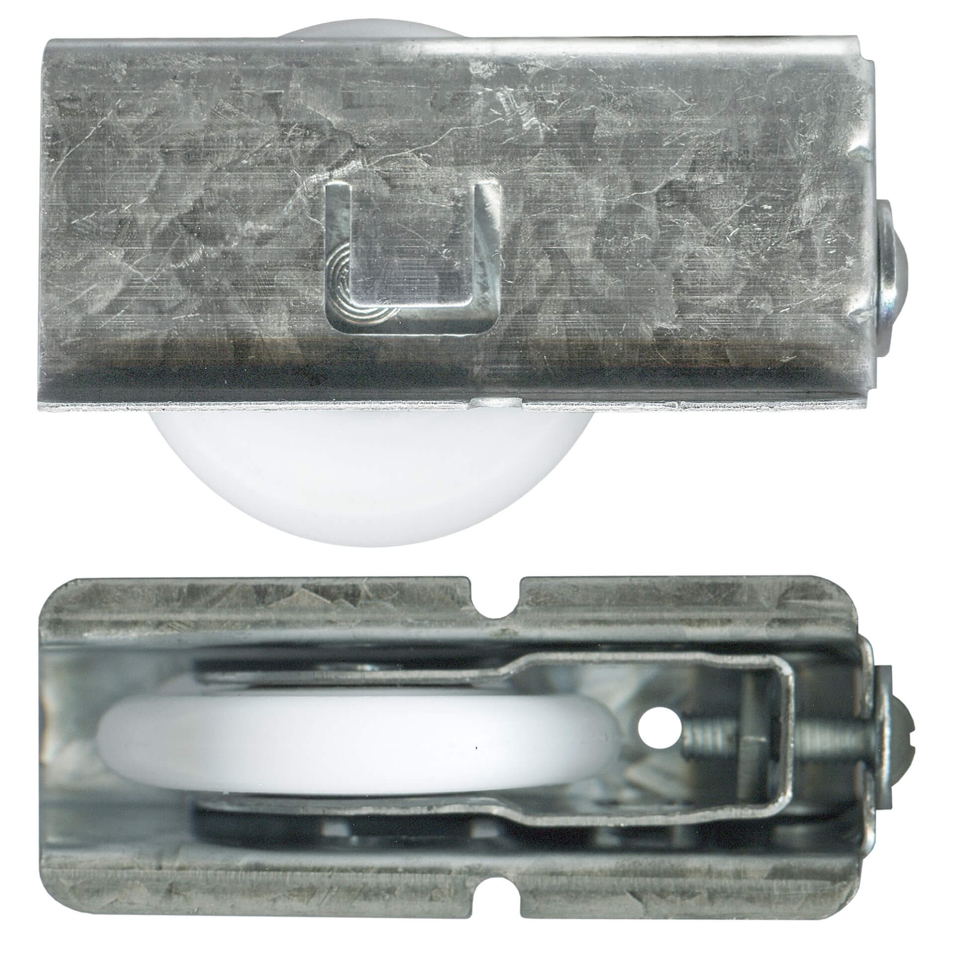 40mm Sliding Door Carriage & Acetal Roller – Adjustable Convex Steel – Main Image 40mm Sliding Door Carriage & Acetal Roller – Adjustable Convex Steel, 70 x 41 x 28 mm