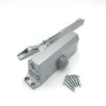 Commercial hydraulic door closer parts — body, adjustable arm, cover cap and fixing screws