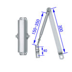 Silver heavy-duty commercial hydraulic door closer for doors up to 120kg, alternate view