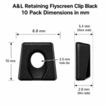 A&L retaining flyscreen clip dimension diagram, 8.8x10mm, 3.5mm hole – TradeBase FSCLIPAL10