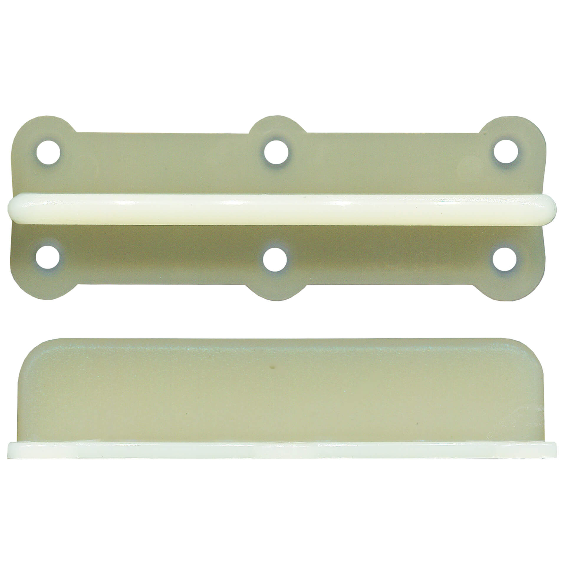 Timber Door Floor Guide – 60mm Plastic – Main Image Timber Door Floor Guide – 60mm Plastic, 63 x 13 x 21 mm