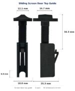 Dimensioned drawing of the sliding screen door top guide – plastic 2 pack: 25 x 42 x 19 mm