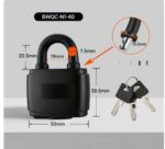 TradeBase 40mm Waterproof Laminated Padlock – Weather-Sealed Outdoor Gate & Shed Lock dimensions in mm