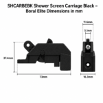 Shower Screen Carriage Black – Suits Boral® Elite - Image 2