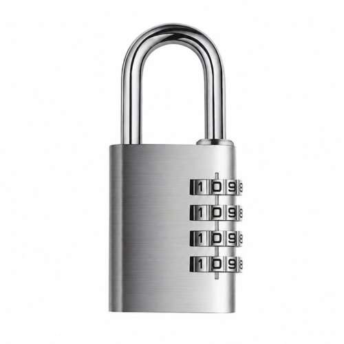 Lightweight aluminium travel combination padlock with resettable code for luggage, backpacks and lockers