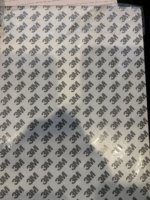 Braille toilet sign reverse showing genuine 3M adhesive backing