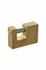 Cross-keyway solid brass rectangular padlock for containers and gates - alternative view 2