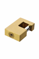 Cross-keyway solid brass rectangular padlock for containers and gates - alternative view 3