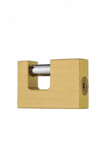Cross-keyway solid brass rectangular padlock for containers and gates - alternative view 4