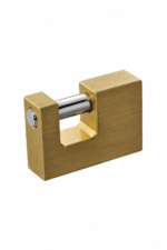 Solid brass rectangular padlock for sheds, gates and containers - alternative view 2