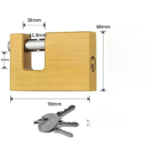 TradeBase 90mm solid brass rectangular padlock dimensions in mm - 90mm body, 60mm height, 36mm shackle opening, 11.8mm bolt