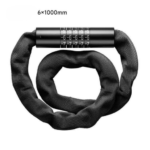 TradeBase 6mm x 1000mm combination chain lock with 5-digit resettable code and sleeved chain for bikes, scooters and gates