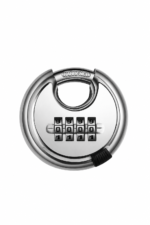 70mm black zinc alloy combination disc padlock with hardened shackle and resettable code for gym lockers and gates