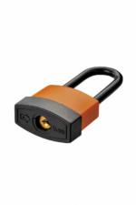 Rubber-coated covered curved padlock for outdoor gates and sheds - alternative view 2