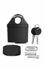Rubber-coated covered curved padlock for outdoor gates and sheds - alternative view 4