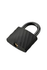 75mm Weatherproof Wave Padlock – Black Iron Heavy Duty All-Weather Gate Lock - Image 2