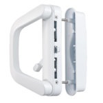 White sliding patio door lock handle set – internal and external handles