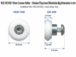 19mm convex roller dimension diagram in mm – TradeBase ROL19CVX8