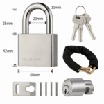 304 stainless steel closed shackle padlock for marine grade gate security - alternative view 3