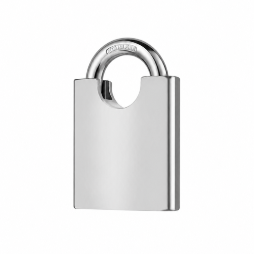 304 stainless steel closed shackle padlock with shrouded anti-cut shackle for marine grade outdoor gate security