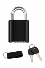 Yellow rubber-covered waterproof laminated padlock for outdoor gates and sheds - alternative view 2