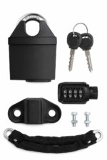 Yellow rubber-covered waterproof laminated padlock for outdoor gates and sheds - alternative view 3