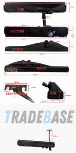 Black right hand lockable keyed alike window winder 120mm restricted chain dimensions diagram