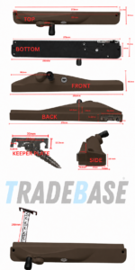 Brown left hand lockable keyed alike window winder 150mm restricted chain dimensions diagram