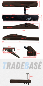 Brown right hand lockable keyed alike window winder 100mm restricted chain dimensions diagram